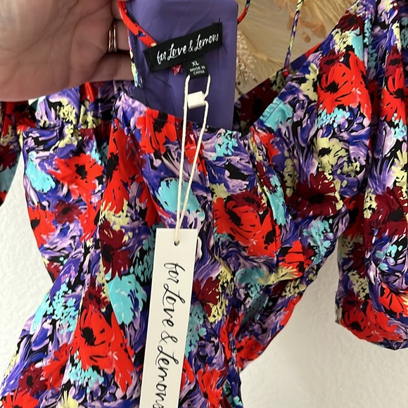 For Love & Lemons Chiara Puff Sleeve Floral Mini Dress - Picture 9 of 15